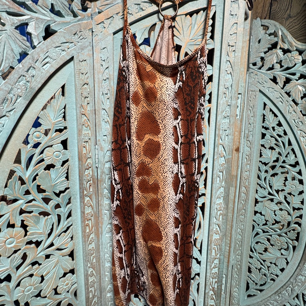 Snake Print Slip Dress